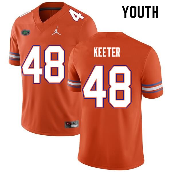 Youth NCAA Florida Gators Noah Keeter #48 Stitched Authentic Nike Orange College Football Jersey LHI3765IS